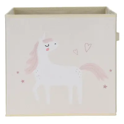 Dětský textilní box Unicorn dream bílá, 32 x 32 x 30 cm