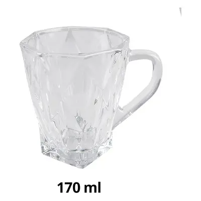 Transparentní skleněný hrnek na nápoj - 10*9*8 cm / 170 ml