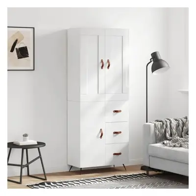 Skříň highboard lesklá bílá 69,5 x 34 x 180 cm kompozitní dřevo