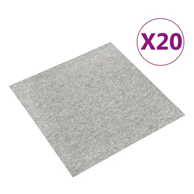 vidaXL Kobercové podlahové dlaždice 20 ks 5 m² 50 x 50 cm světle šedé