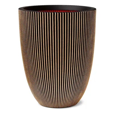 Capi Nature Groove NL Vase Elegant Low Black Gold Ø 34 cm / V 46 cm