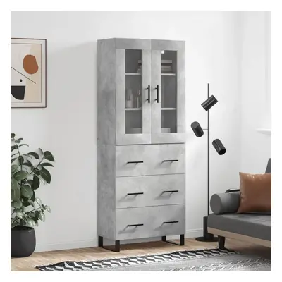 Skříň highboard betonově šedá 69,5x34x180 cm kompozitní dřevo