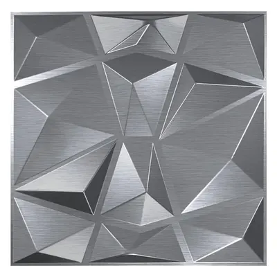 Obkladové panely 3D PVC DIAMANT D094 stříbrný, cena za kus, rozměr 500 x 500 mm, DIAMANT stříbrn