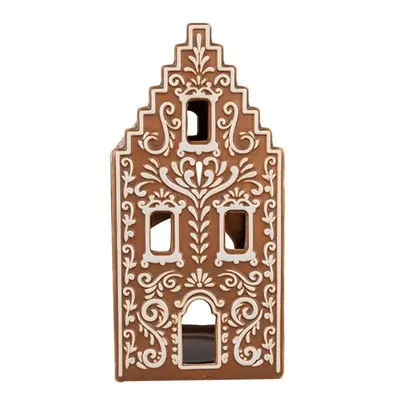 Porcelánový svícen perníková chaloupka Gingerbread House - 7*7*15 cm