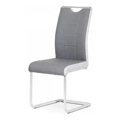 Jídelní židle šedá s bílými boky chrom DCL-410 GREY2