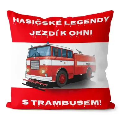 Polštář Hasičské legendy – Trambus (Velikost: 40 x 40 cm)