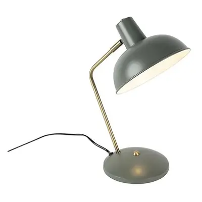 Retro stolní lampa zelená s bronzem - Milou