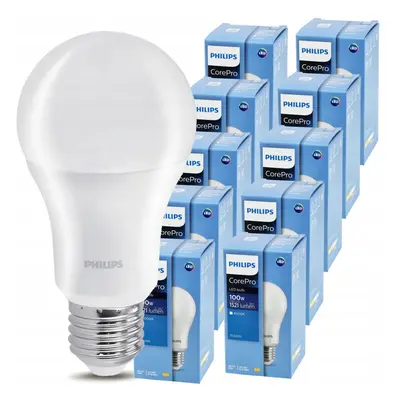 10x LED žárovka Philips E27 - 13W - 1521 lm - neutrální bílá - CorePro Premium A60