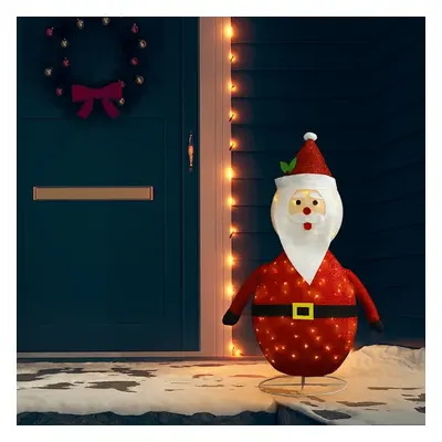 vidaXL Dekorativní vánoční Santa Claus s LED luxusní tkanina 120 cm