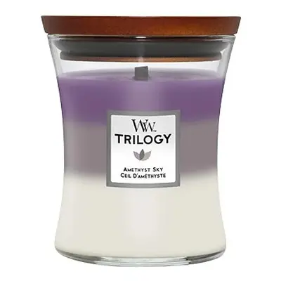 WoodWick vonná svíčka s dřevěným knotem Trilogy svíčka střední Amethyst Sky 275 g