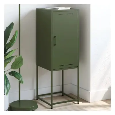 Skříň highboard olivově zelená 36 x 39 x 107 cm ocel