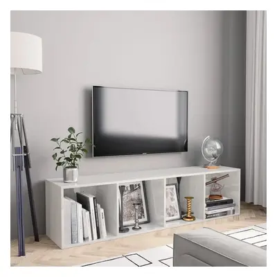 vidaXL Knihovna/TV skříňka bílá s vysokým leskem 143 x 30 x 36 cm