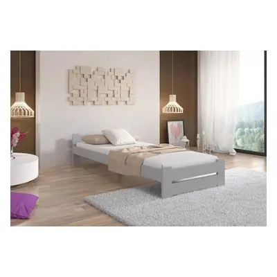 Expedo Postel z masivu HERA + pěnová matrace DE LUX 14 cm + rošt ZDARMA, 90 x 200 cm, šedá