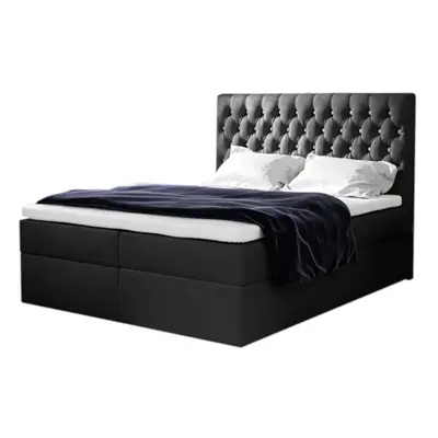 Expedo Čalouněná postel boxspring TOMIO + vrchní matrace, 180x200, jasmine 100