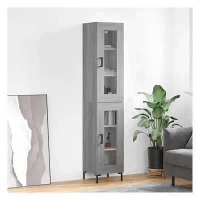 Skříň highboard šedá sonoma 34,5 x 34 x 180 cm kompozitní dřevo