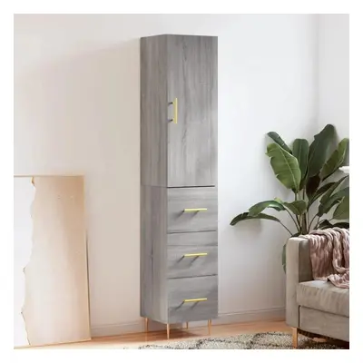 Skříň highboard šedá sonoma 34,5 x 34 x 180 cm kompozitní dřevo