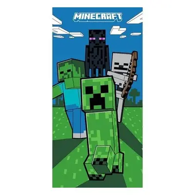 Carbotex Dětská osuška Minecraft Mobi Útočí, 70 x 140 cm