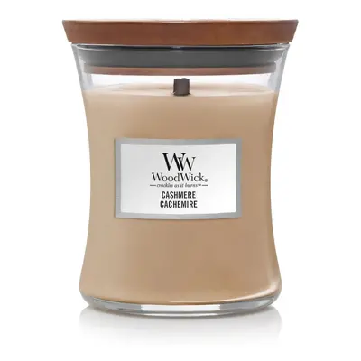 Woodwick vonná svíčka s dřevěným knotem střední Cashmere 275g