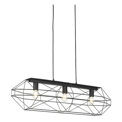 Průmyslová závěsná lampa černá 3-světelná - Carcass