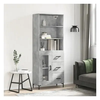 Skříň highboard betonově šedá 69,5x34x180 cm kompozitní dřevo