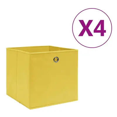 Úložné boxy 4 ks netkaná textilie 28 x 28 x 28 cm žluté