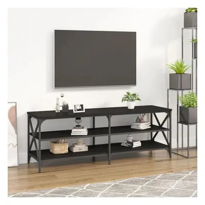 TV skříňka černá 140 x 40 x 50 cm kompozitní dřevo