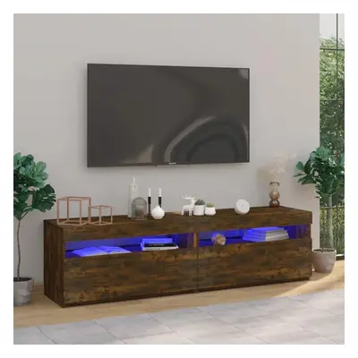 TV skříňky s LED osvětlením 2 ks kouřový dub 75 x 35 x 40 cm