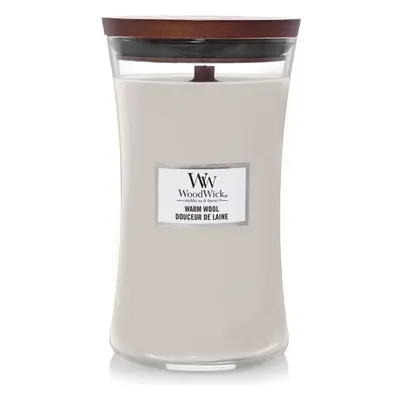 WoodWick vonná svíčka s dřevěným knotem velká Warm Wool 609 g