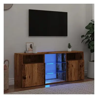 TV stolek s LED old wood 120 x 30 x 50 cm kompozitní dřevo