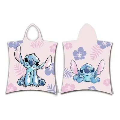 Světle růžové bavlněné dětské pončo Lilo and Stitch – Jerry Fabrics