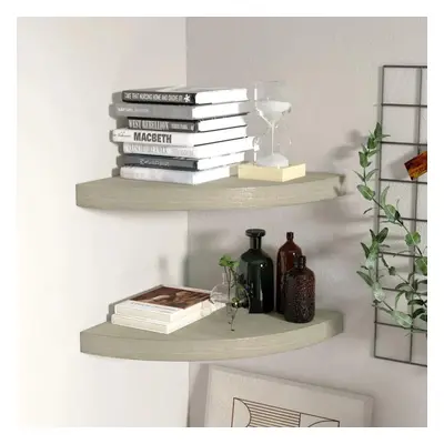 323926 vidaXL Floating Corner Shelves 2 pcs Oak 35x35x3,8 cm MDF