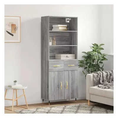 Skříň highboard šedá sonoma 69,5 x 34 x 180 cm kompozitní dřevo