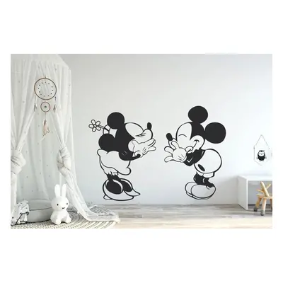 Lepy.cz Samolepka na zeď Mickey a Minnie Velikost (šířka x výška): l65x114cm, Barevná varianta: 