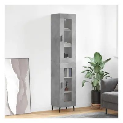 Skříň highboard betonově šedá 34,5x34x180 cm kompozitní dřevo