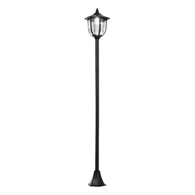 Zahradní solární světlo Outsunny LED zahradní lucerna 30/60 lumenů, černý plast, Ø26,5 x H177 cm