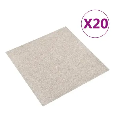 vidaXL Kobercové podlahové dlaždice 20 ks 5 m² 50x50 cm světle béžové