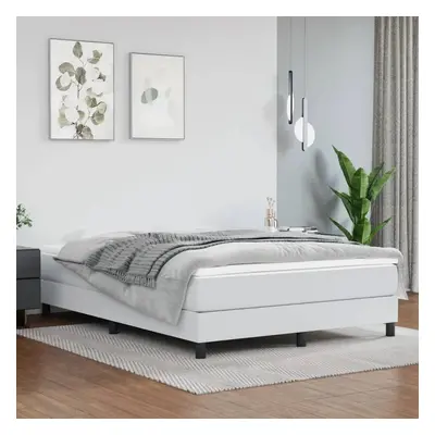 Box spring postel s matrací bílá 140x200 cm umělá kůže