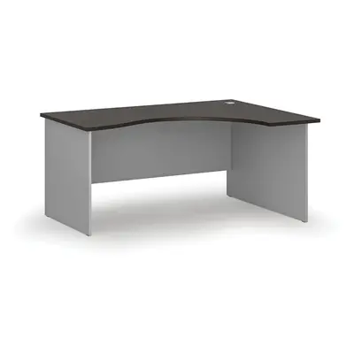 Ergonomický kancelářský pracovní stůl PRIMO GRAY, 1600 x 1200 mm, pravý, šedá/wenge