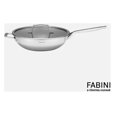 Fabini FABINI & Těhotnej kuchař - Nerezová pánev WOK s hybridním povrchem s poklicí Ø 30 cm