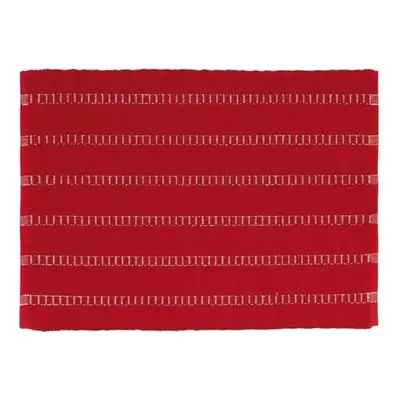 SCANquilt prostírání RIB proužky lurex červenostříbrná prostírání cca 30 x 45 cm