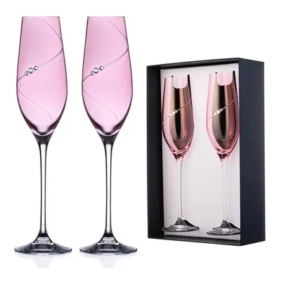 Diamante skleničky na šampaňské Silhouette City Pink s kamínky Swarovski 210 ml 2KS