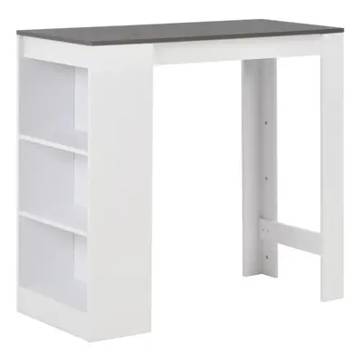 vidaXL 280216 Marketos Bar Table with Shelf White 110x50x103 cm