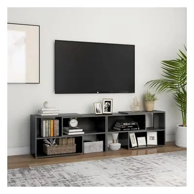 vidaXL TV skříňka šedá s vysokým leskem 149x30x52 cm kompozitní dřevo