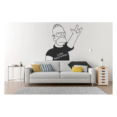 Lepy.cz Samolepka na zeď Homer - Rock and roll Velikost (šířka x výška): 50x49cm, Barevná varian