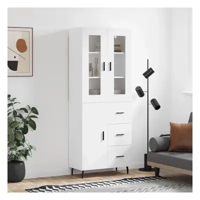 Skříň highboard bílá 69,5 x 34 x 180 cm kompozitní dřevo