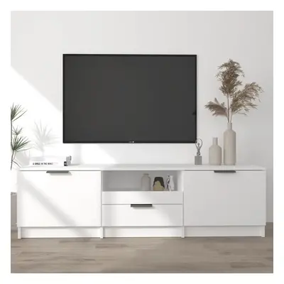 TV skříňka bílá 140 x 35 x 40 cm kompozitní dřevo