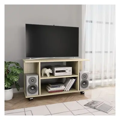 vidaXL TV stolek s kolečky dub sonoma 80 x 40 x 45 cm kompozitní dřevo