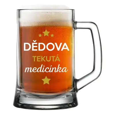 DĚDOVA TEKUTÁ MEDICÍNKA - pivní sklenice 0,5 l