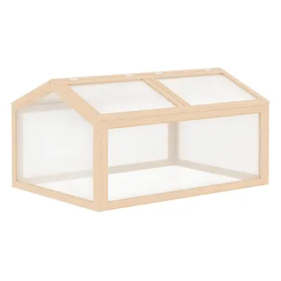 Outsunny skleník se studeným rámem 102x71x53cm s dřevěným polykarbonátovým krytem odolným proti 