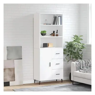 Skříň highboard bílá 69,5 x 34 x 180 cm kompozitní dřevo